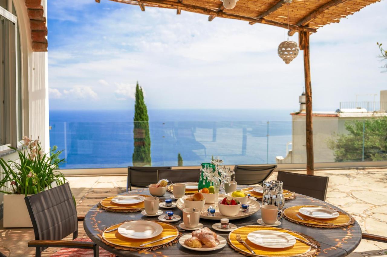 Villa Mimina - Exclusive Villa With Garden, Jacuzzi And Sea View Praiano Exteriér fotografie