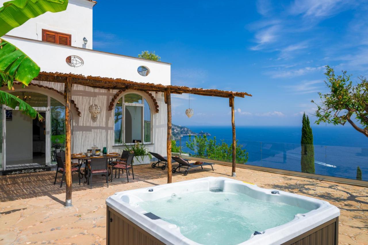 Villa Mimina - Exclusive Villa With Garden, Jacuzzi And Sea View Praiano Exteriér fotografie